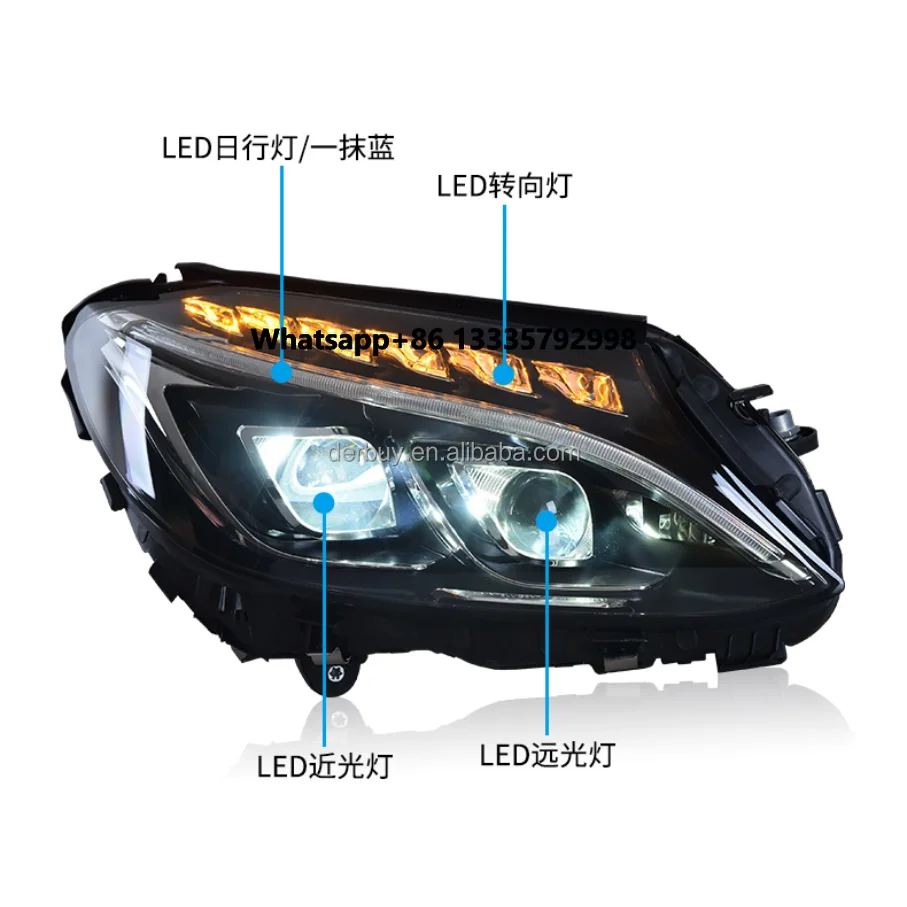 For Mercedes Benz C-Class W205 C180 C200 C260 C300 High-end Dual Lens Headlight Assembly with Blue Daytime Running Light
For Mercedes Benz C-Class W205 C180 C200 C260 C300 High-end Dual Lens Headlight Assembly with Blue Daytime Running Light
