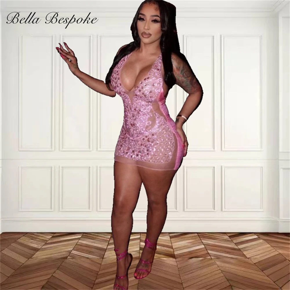 Pink V N Bead Crystal Short Prom Dresses Black Girls Rhinestone 2024 Birthday Luxury Dress Mini Cocktail Homecoming Customized
Pink V N Bead Crystal Short Prom Dresses Black Girls Rhinestone 2024 Birthday Luxury Dress Mini Cocktail Homecoming Customized