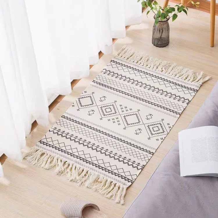Cotton Woven Floor Mat Bohemian Handmade Tassel Kitchen Rug Room Decor Small Rug Ethnic Style Design Area Rug for Living Room M
Cotton Woven Floor Mat Bohemian Handmade Tassel Kitchen Rug Room Decor Small Rug Ethnic Style Design Area Rug for Living Room M