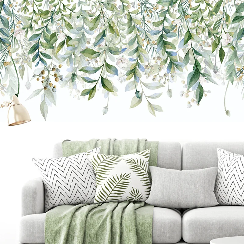 Green Leaves Wall Stickers For Living Room Bedroom Sofa Background Self-Adhesive Vine Plants Wall Decals Art Poster Home Decor
Green Leaves Wall Stickers For Living Room Bedroom Sofa Background Self-Adhesive Vine Plants Wall Decals Art Poster Home Decor
