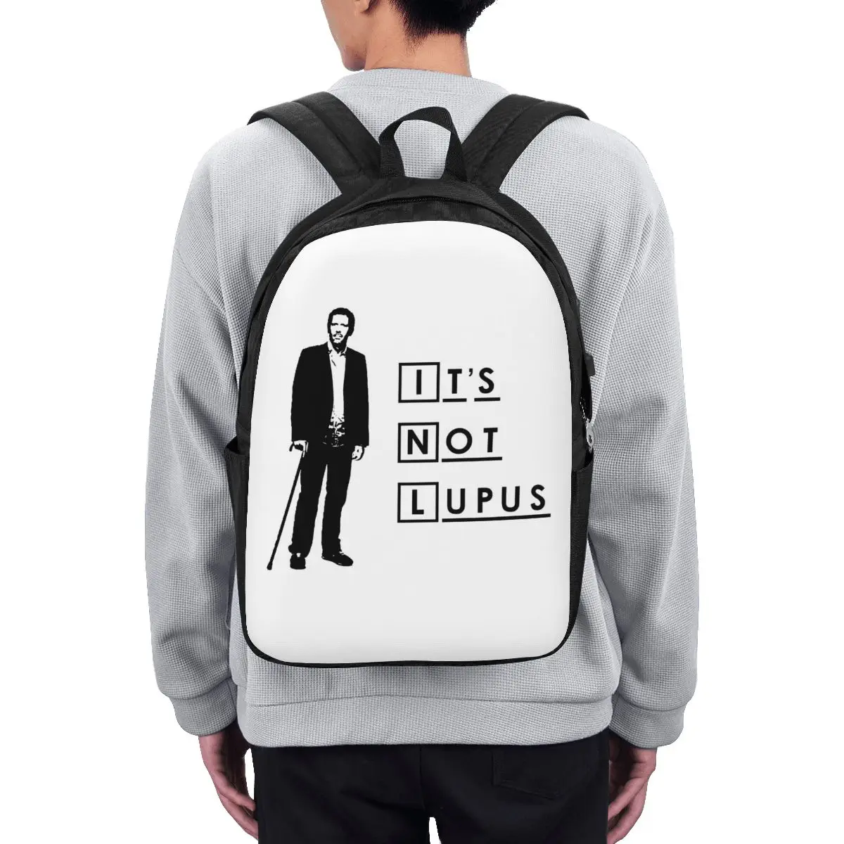 Dr House - It's Not Lupus Backpack Travel Notebook Bag Computer College Student School Bag Laptop Shoulder Bags for Men Women
Dr House - It's Not Lupus Backpack Travel Notebook Bag Computer College Student School Bag Laptop Shoulder Bags for Men Women