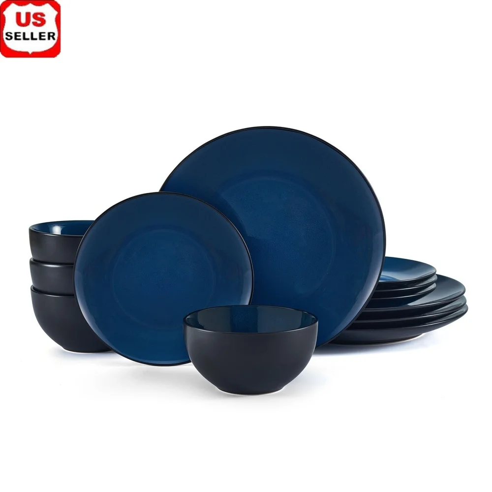 12 Piece Stoneware Dinnerware Set Service 4 Coupe Shape Vibrant Blue Reactive Glaze Microwave Dishwasher Safe Perfect Everyday
12 Piece Stoneware Dinnerware Set Service 4 Coupe Shape Vibrant Blue Reactive Glaze Microwave Dishwasher Safe Perfect Everyday