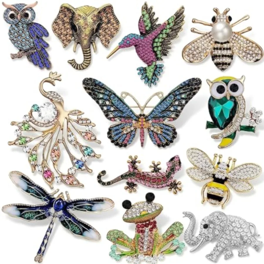 12 Pcs Brooches and Pins for Women Bulk Set Rhinestone Broches Pin Crystal Vintage Brooch Retro Pin Broches Para Ropa De Mujer
12 Pcs Brooches and Pins for Women Bulk Set Rhinestone Broches Pin Crystal Vintage Brooch Retro Pin Broches Para Ropa De Mujer