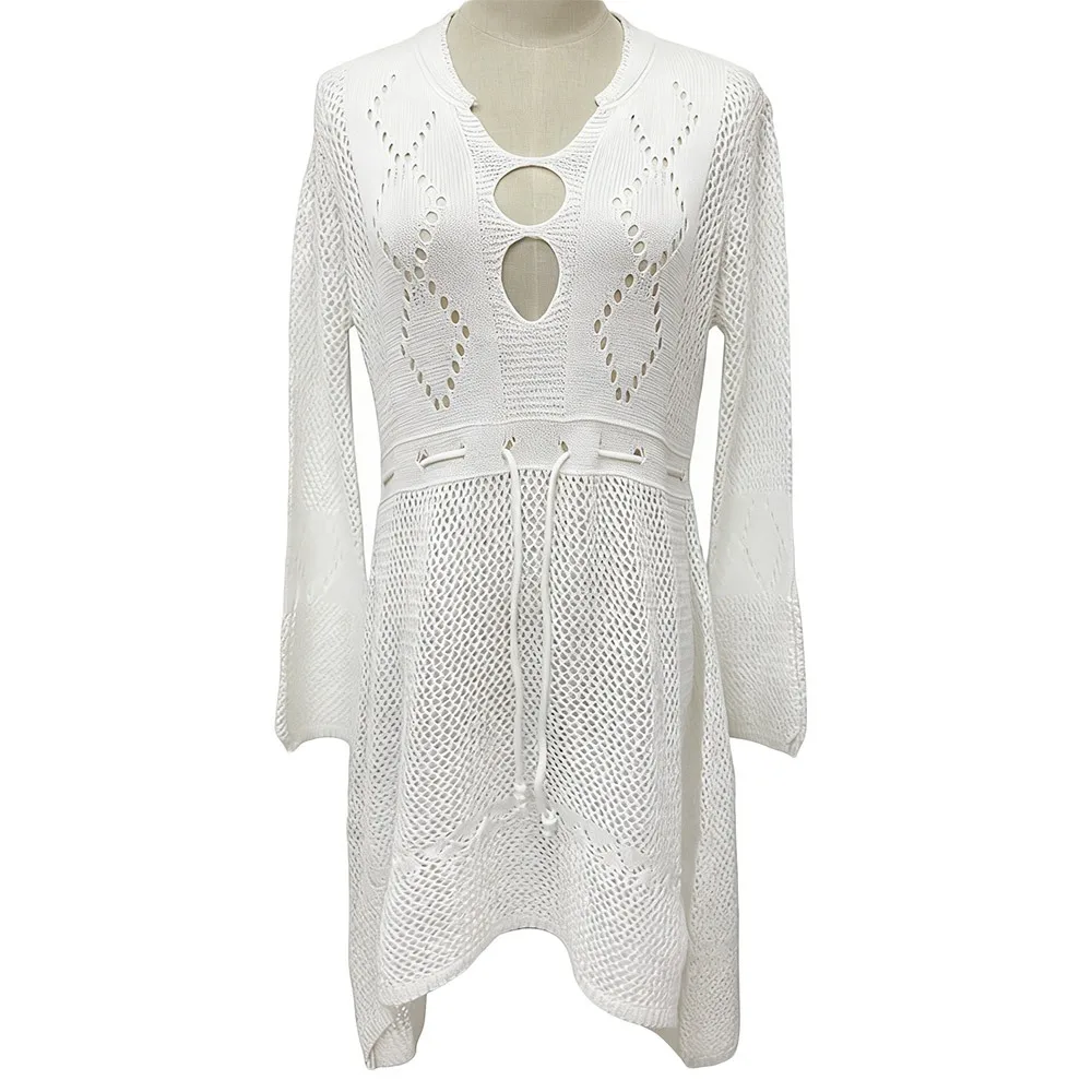 Fashion V Neck Summer Sunscreen Smock Knitted Hollow Out Beachwear Shirt Loose Casual Swimsuit Cover Up Dress for Women
Fashion V Neck Summer Sunscreen Smock Knitted Hollow Out Beachwear Shirt Loose Casual Swimsuit Cover Up Dress for Women