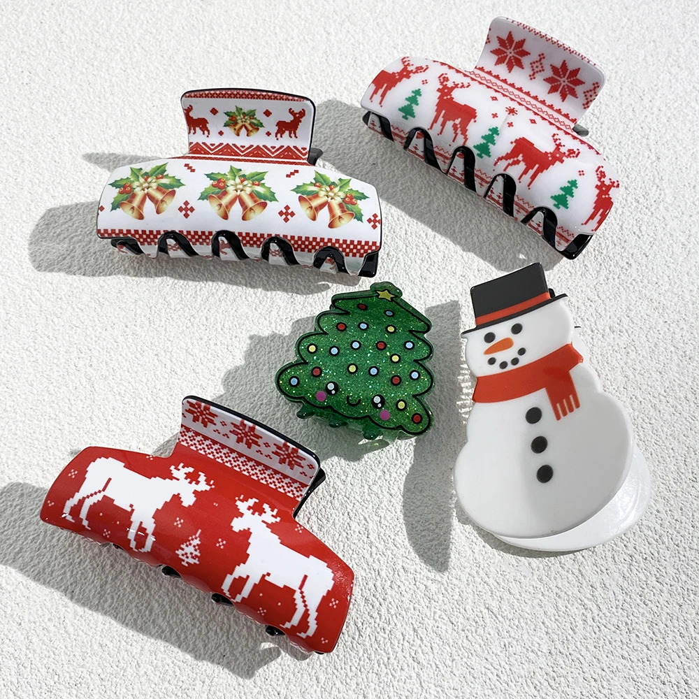 AENSOA Рождественская заколка для волос с милым мультяшным принтом деревьев аксессуары для волос прилив несколько стилей акриловый дизайн женский зажим для волос
AENSOA Рождественская заколка для волос с милым мультяшным принтом деревьев аксессуары для волос прилив несколько стилей акриловый дизайн женский зажим для волос