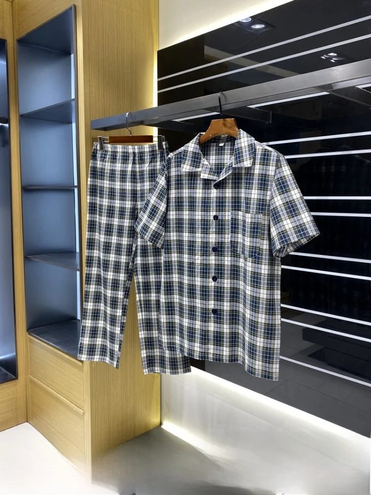 Japanese Simple Style 100% Pure Cotton Washed Men's Home Clothes Comfortable Shirt Pants Plaid Set Breathable Short Sleeve Ca...
Japanese Simple Style 100% Pure Cotton Washed Men's Home Clothes Comfortable Shirt Pants Plaid Set Breathable Short Sleeve Ca...