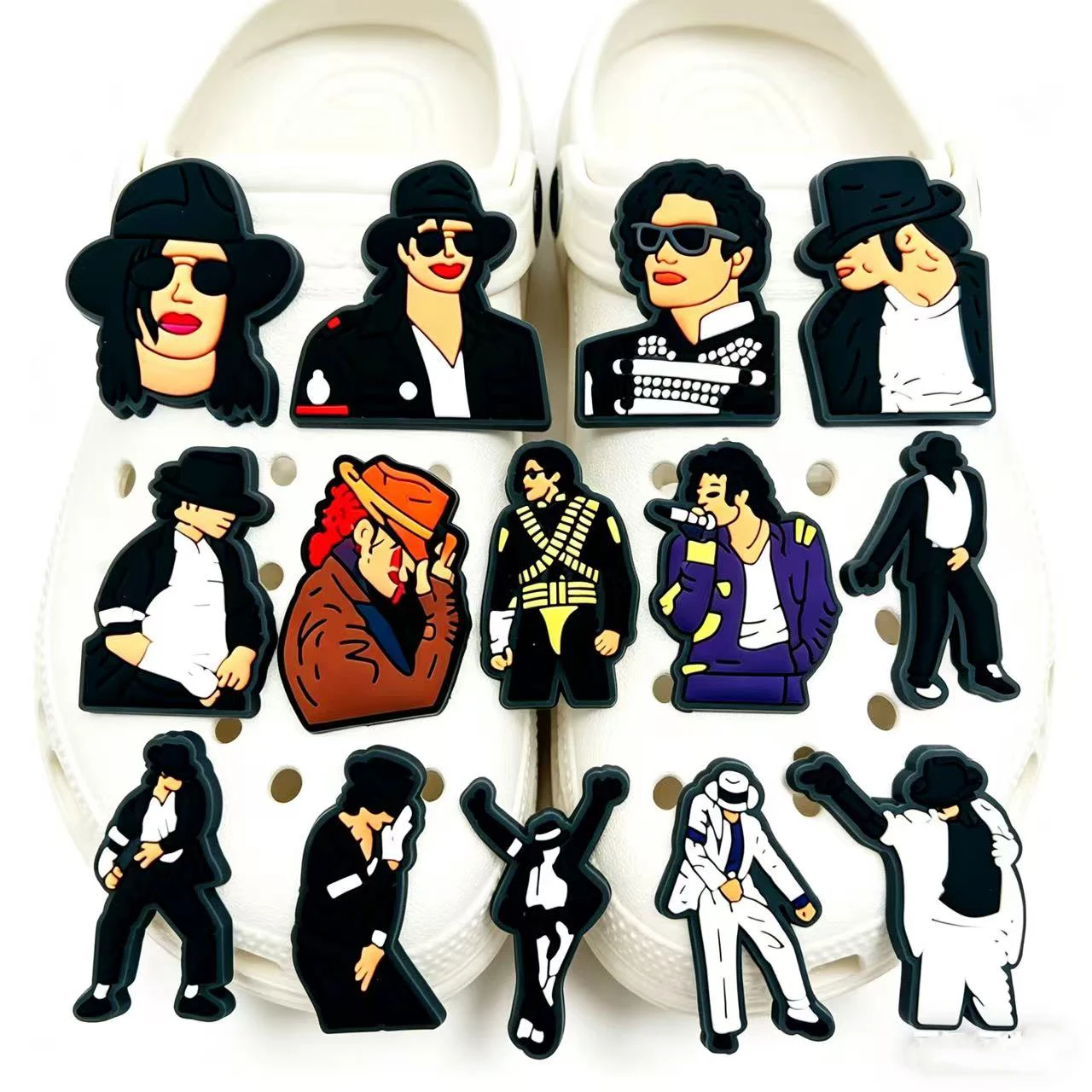 14pcs Jackson Shoe Charms Dance Superstar for Shoe Accessories Dreations for Sandals Sneaker Classic Clog Kids X-mas Gifts
14pcs Jackson Shoe Charms Dance Superstar for Shoe Accessories Dreations for Sandals Sneaker Classic Clog Kids X-mas Gifts