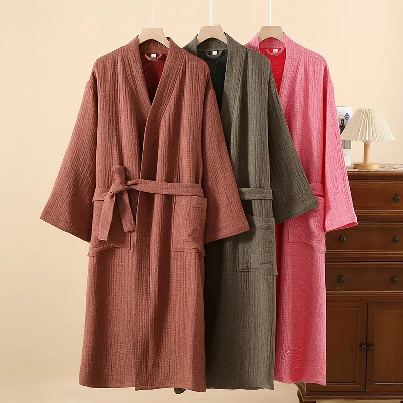 Couples Bathrobe Set - 100% Cotton 4-Layer Gauze Kimono for Men & Women, Quick-Dry Wearable Towel, All-Season Spa Robe
Couples Bathrobe Set - 100% Cotton 4-Layer Gauze Kimono for Men & Women, Quick-Dry Wearable Towel, All-Season Spa Robe