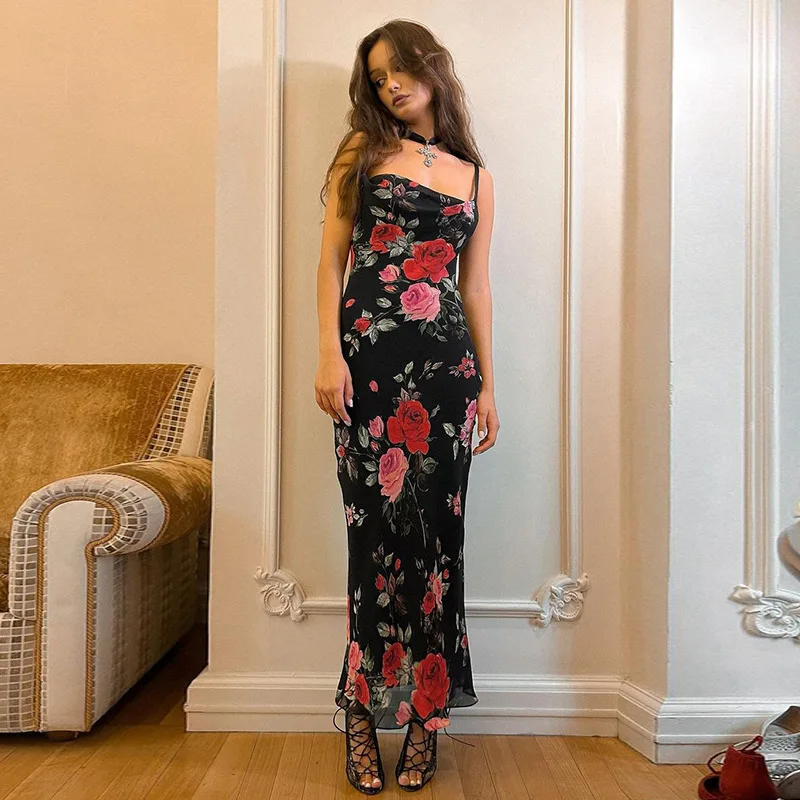 Printed Summer Backless Halter Dresses for Women Slim Fashion Patchwork High Waist Elegant Party Dress Female Maxi Dress
Printed Summer Backless Halter Dresses for Women Slim Fashion Patchwork High Waist Elegant Party Dress Female Maxi Dress