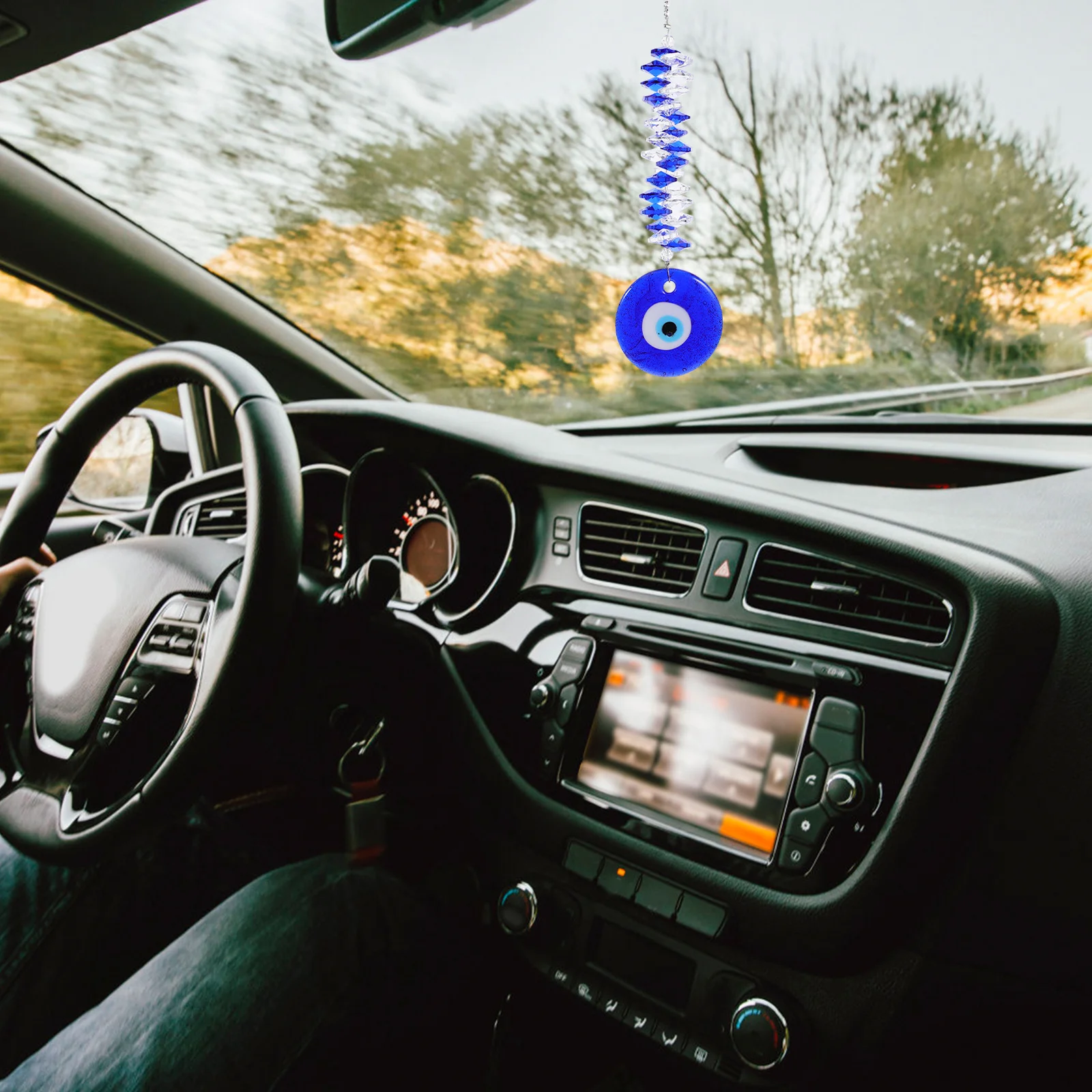 Glass Evil Eye Car Hanging Charm Ornament Beads Car Mirror Hanging Decor Negative Energy Protection Evil Eye Decor for Home
Glass Evil Eye Car Hanging Charm Ornament Beads Car Mirror Hanging Decor Negative Energy Protection Evil Eye Decor for Home