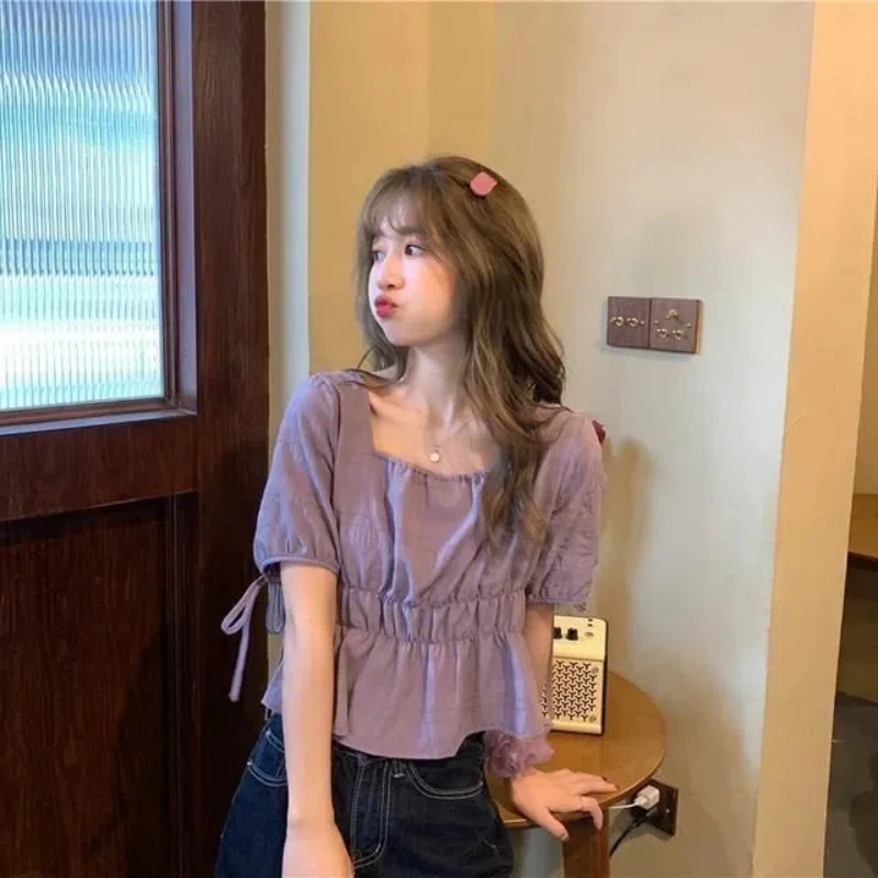 Korean Short Sleeve Pleated Tops Tees Solid Color All-match Loose Youth Fashion T Shirts Summer New Trend Casual Women Clothing
Korean Short Sleeve Pleated Tops Tees Solid Color All-match Loose Youth Fashion T Shirts Summer New Trend Casual Women Clothing