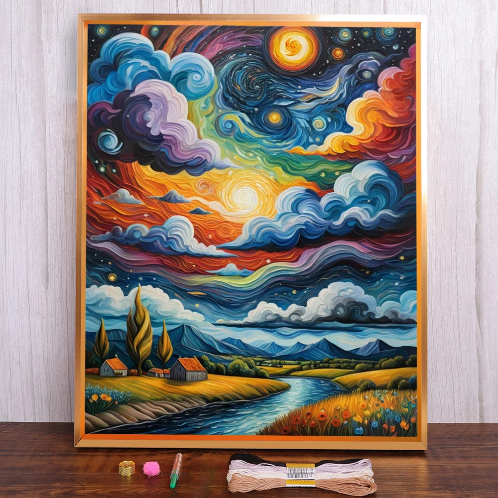 Landscape Moon Night River Cross-Stitch Complete Kit Embroidery Hobby Handicraft Handmade Needlework Magic Counted Design
Landscape Moon Night River Cross-Stitch Complete Kit Embroidery Hobby Handicraft Handmade Needlework Magic Counted Design