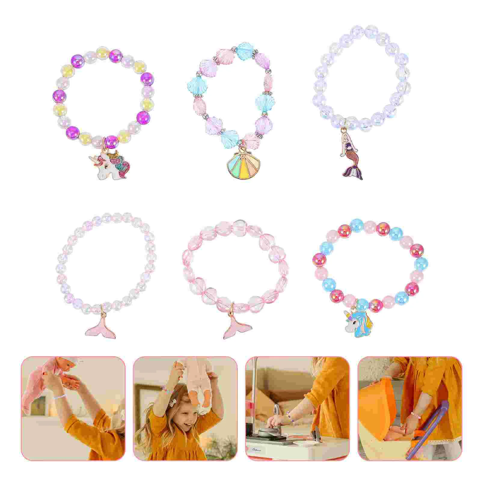 Mermaid Beaded Bracelet Children's Pendant Kids Bracelets Toddler Jewelry Color Acrylic Material
Mermaid Beaded Bracelet Children's Pendant Kids Bracelets Toddler Jewelry Color Acrylic Material