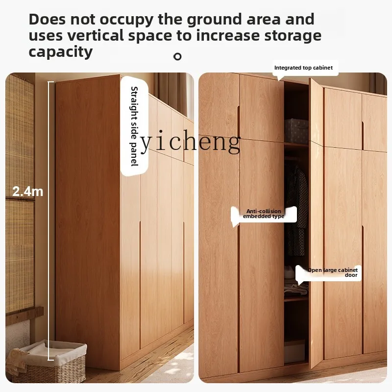 Zz all solid wood wardrobe log style household bedroom oak door small apartment combination wardrobe
Zz all solid wood wardrobe log style household bedroom oak door small apartment combination wardrobe