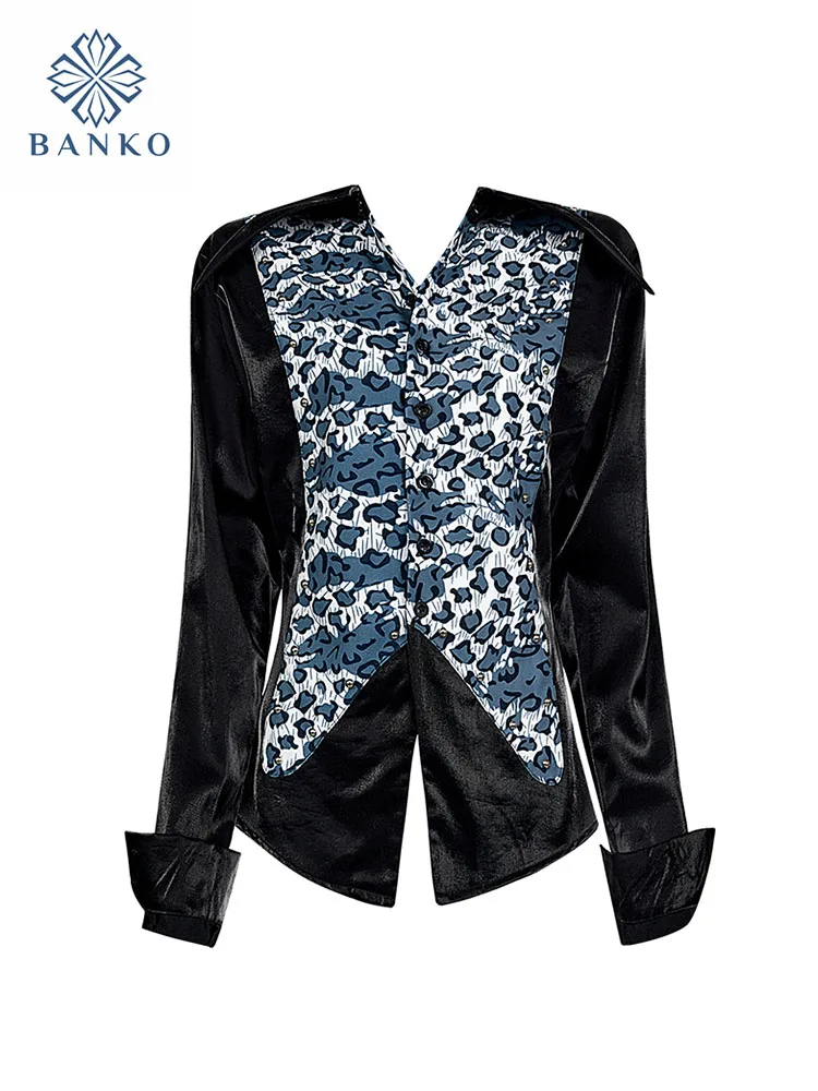 French Elegance Satin Blouses Women Classical Polo-Neck Black Rivet Top Basic Casual Spring Summer Shirts 2000s Aesthetic Punk
French Elegance Satin Blouses Women Classical Polo-Neck Black Rivet Top Basic Casual Spring Summer Shirts 2000s Aesthetic Punk