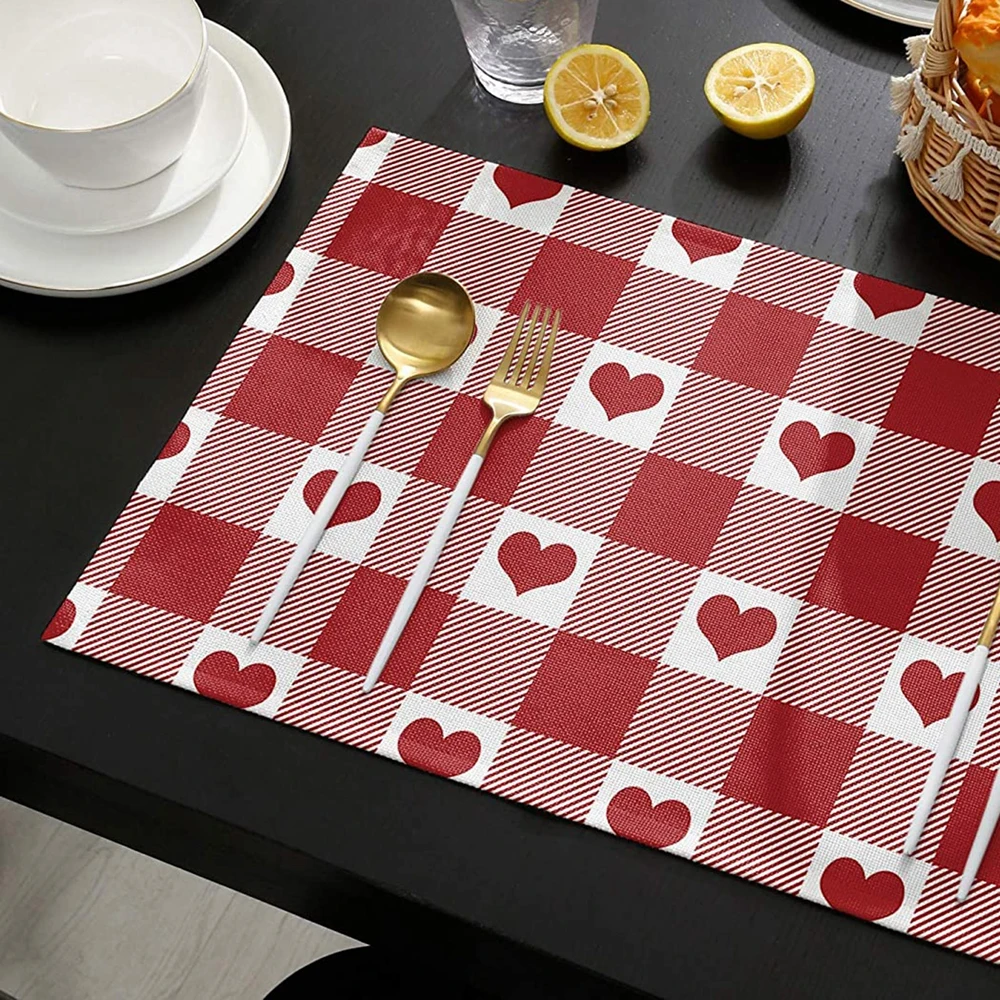 Valentine's Day Placemat Wedding Holiday Table Mats Romantic Heart Love Dining Table Mat Machine Washable for Home Party Decor
Valentine's Day Placemat Wedding Holiday Table Mats Romantic Heart Love Dining Table Mat Machine Washable for Home Party Decor