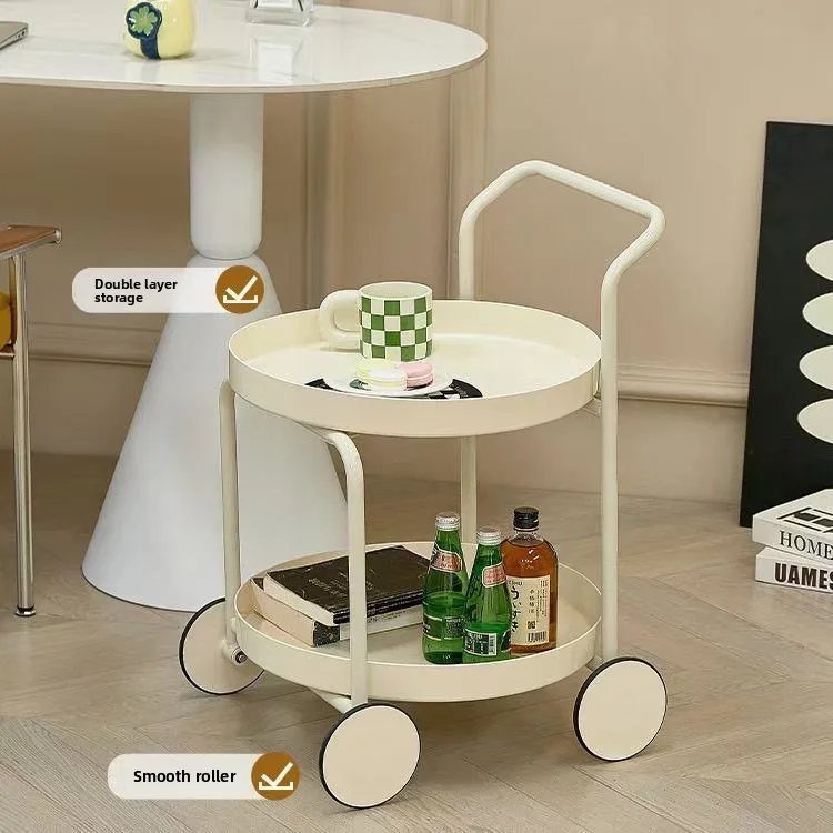 Movable double-layer storage with handrails, simple trolley rack
Movable double-layer storage with handrails, simple trolley rack