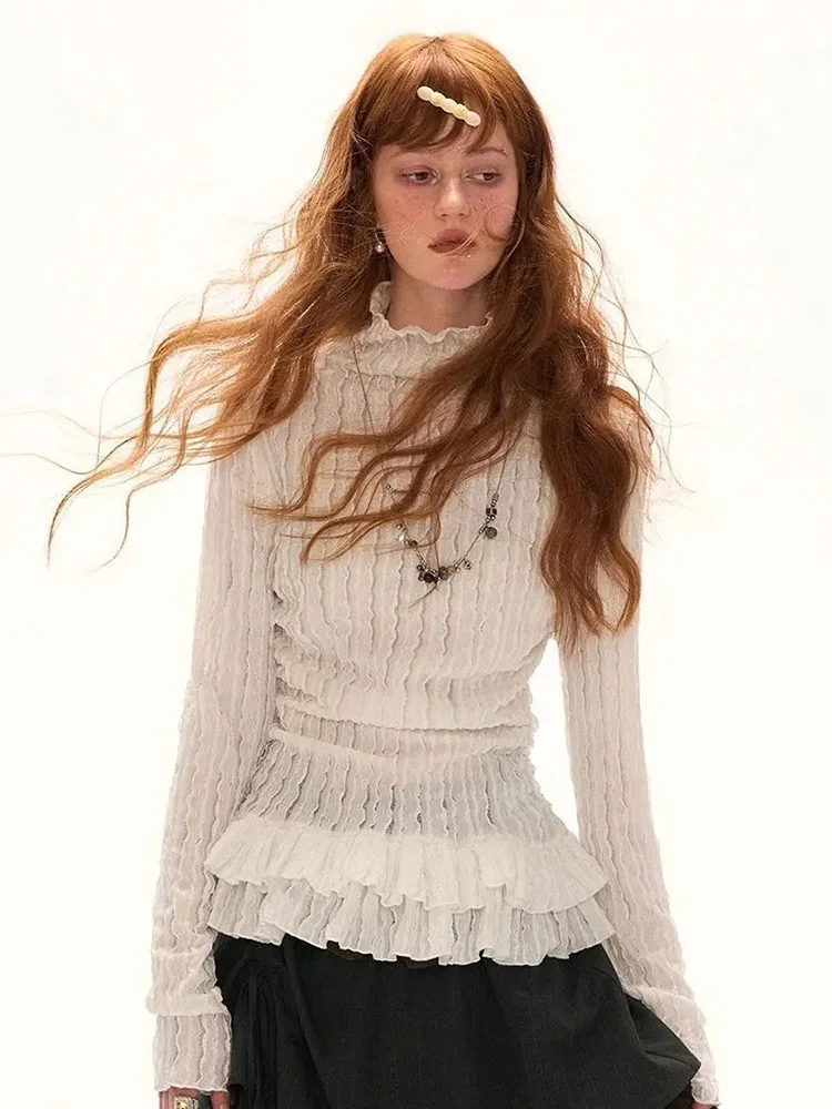 Sweet Ruffles Vintage Slim T Shirt Women Long Sleeve Casual Spring Turtleneck Y2K Tees American Retro Harajuku Female White Tops
Sweet Ruffles Vintage Slim T Shirt Women Long Sleeve Casual Spring Turtleneck Y2K Tees American Retro Harajuku Female White Tops