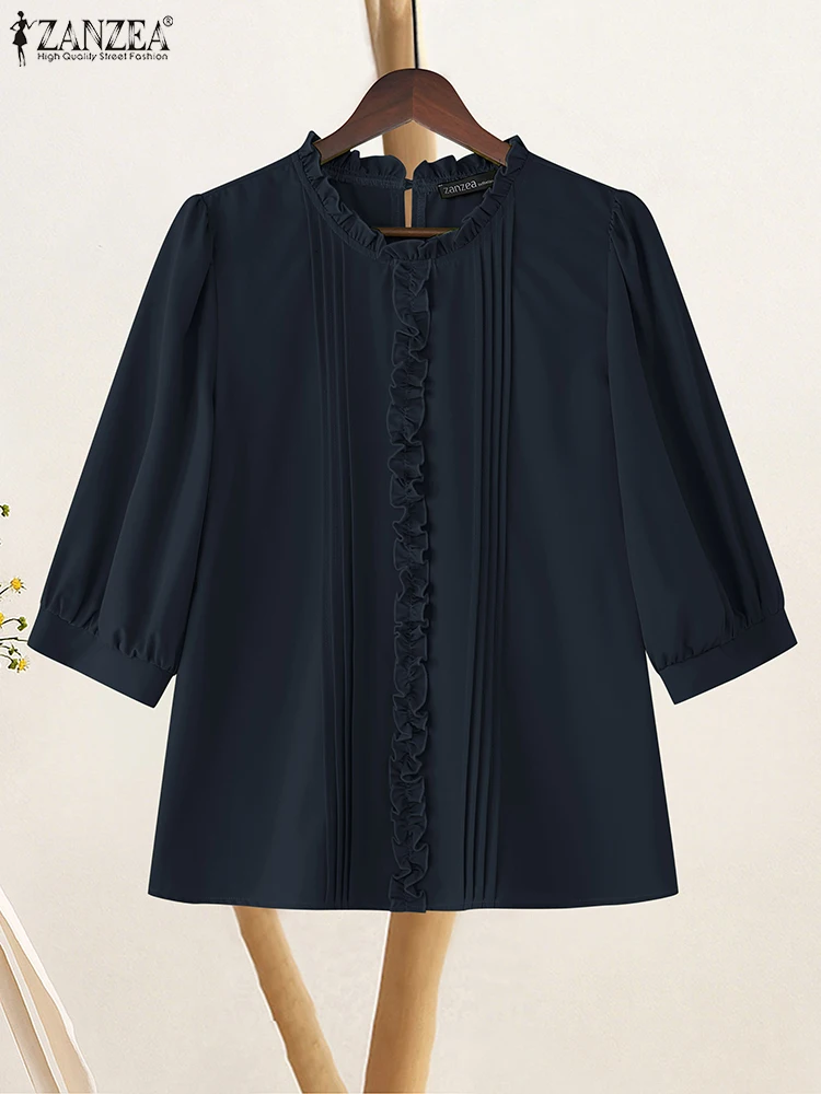 Elegant Ruffles Trim Women Blouses Autumn 3/4 Puff Sleeve Pintuck Solid Color Blouse ZANZEA 2025 Everyday Wear Woman Clothes 3XL
Elegant Ruffles Trim Women Blouses Autumn 3/4 Puff Sleeve Pintuck Solid Color Blouse ZANZEA 2025 Everyday Wear Woman Clothes 3XL