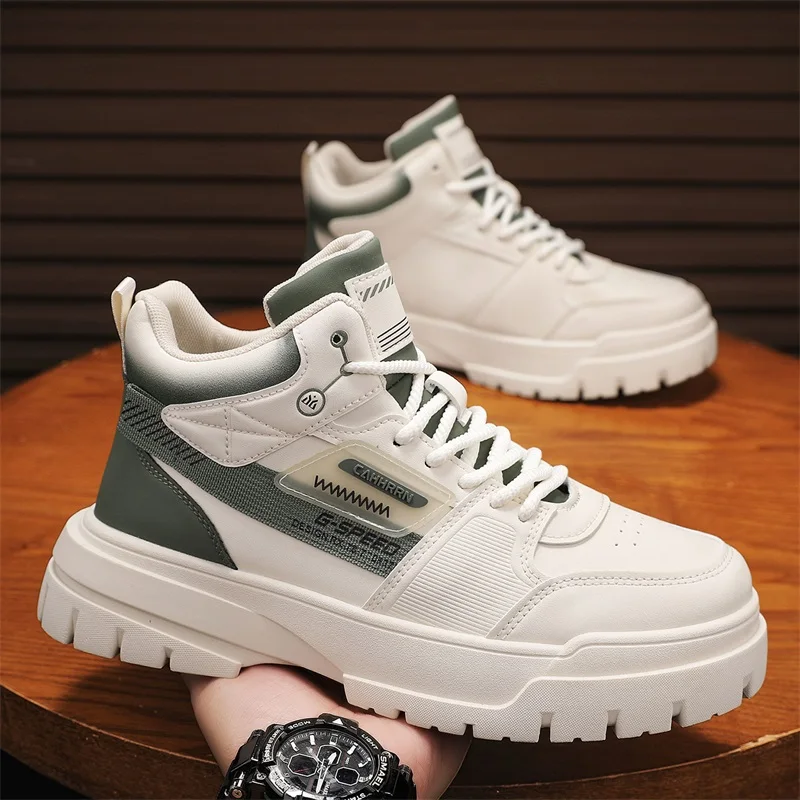 Waterproof Leather High-Top Men's Shoes Spring Trendy All-Match Casual Board Shoes Youth Sports Increased Boots
Waterproof Leather High-Top Men's Shoes Spring Trendy All-Match Casual Board Shoes Youth Sports Increased Boots