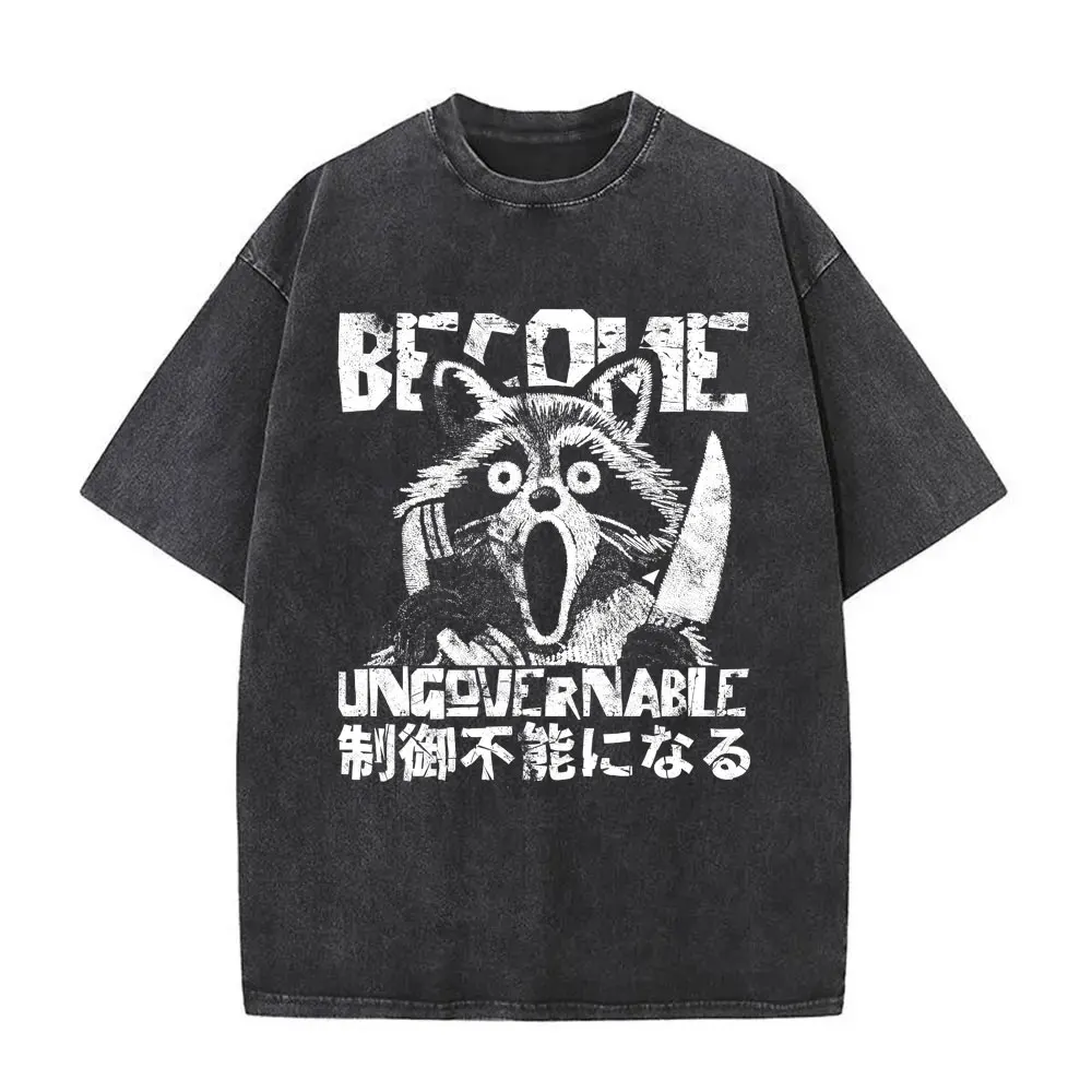 Become Ungovernable T-shirt Funny Japanese Amazed Raccoon Washed Vintage T Shirts Men Women Casual Cotton Short Sleeve T Shirt
Become Ungovernable T-shirt Funny Japanese Amazed Raccoon Washed Vintage T Shirts Men Women Casual Cotton Short Sleeve T Shirt