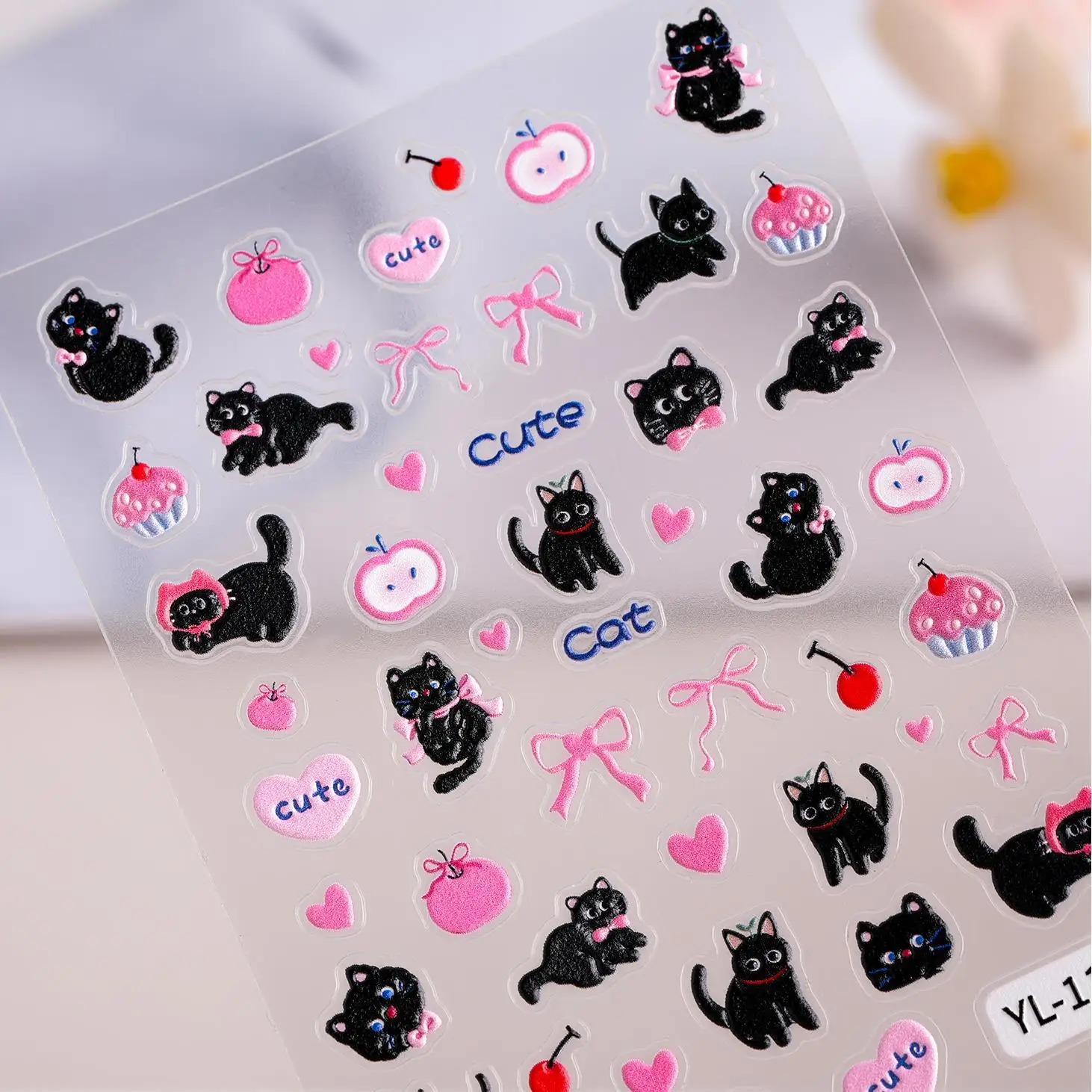 Cute Black Cat Nail Stickers Decals 5D Embossed Kawaii Cat Fruit Cartoon Nail Art Decoration For Salon&Home DIY Manicure Dec
Cute Black Cat Nail Stickers Decals 5D Embossed Kawaii Cat Fruit Cartoon Nail Art Decoration For Salon&Home DIY Manicure Dec