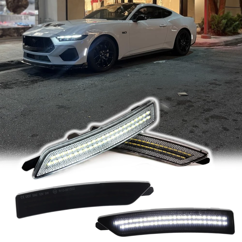 4pcs Front Rear LED Side Marker Light Clear Smoked Lens For Ford Mustang 2024-Up S650 Gen7 White Lamp
4pcs Front Rear LED Side Marker Light Clear Smoked Lens For Ford Mustang 2024-Up S650 Gen7 White Lamp