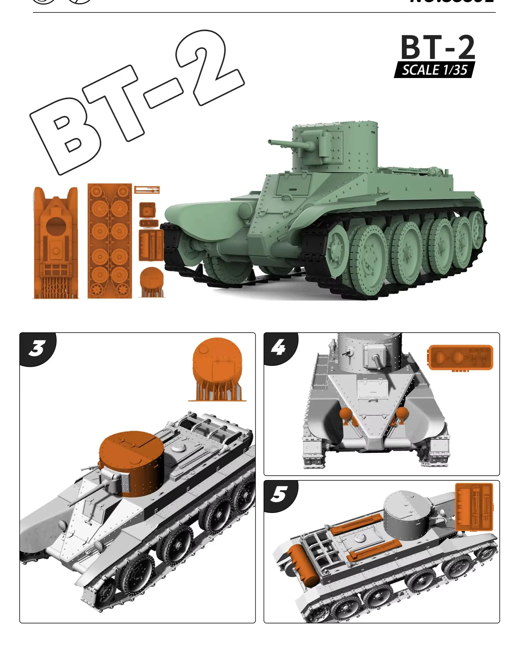 Soviet BT-2 Light Tank MRY-SFW SS591 1/72 1/48 1/35 25mm Military Model Kit
Soviet BT-2 Light Tank MRY-SFW SS591 1/72 1/48 1/35 25mm Military Model Kit