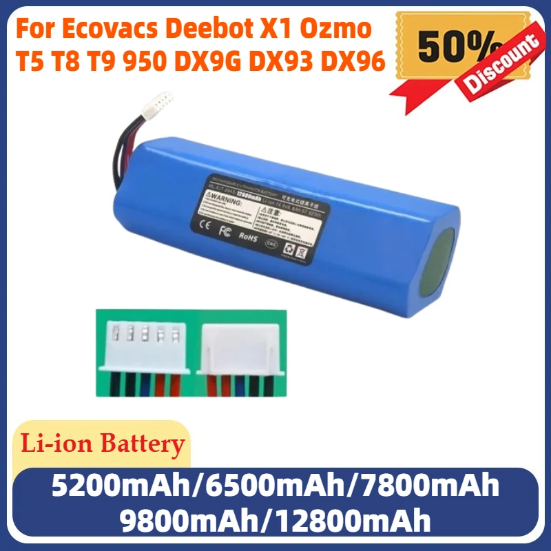 Аккумулятор 5200 мАч-12800 мАч для Ecovacs Deebot X1 Ozmo T5 T8 T9 950 DX9G DX93 DX96
Аккумулятор 5200 мАч-12800 мАч для Ecovacs Deebot X1 Ozmo T5 T8 T9 950 DX9G DX93 DX96