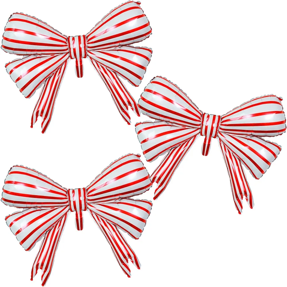 3 Pcs Big Bow Foil Mylar Balloons White with Red Strips, Girls Baby Shower Mouse Themed Bow Party Decorations Decor Supplies
3 Pcs Big Bow Foil Mylar Balloons White with Red Strips, Girls Baby Shower Mouse Themed Bow Party Decorations Decor Supplies