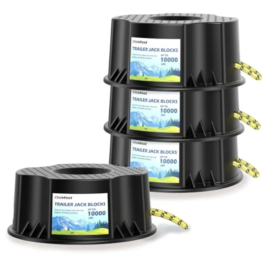 Trailer Jack Block, 4 Pack Heavy Duty Camper Jack Pads UV Resistant Up to 10, 000 lbs Leveling Block for Trailer, Tongue Jack,
Trailer Jack Block, 4 Pack Heavy Duty Camper Jack Pads UV Resistant Up to 10, 000 lbs Leveling Block for Trailer, Tongue Jack,