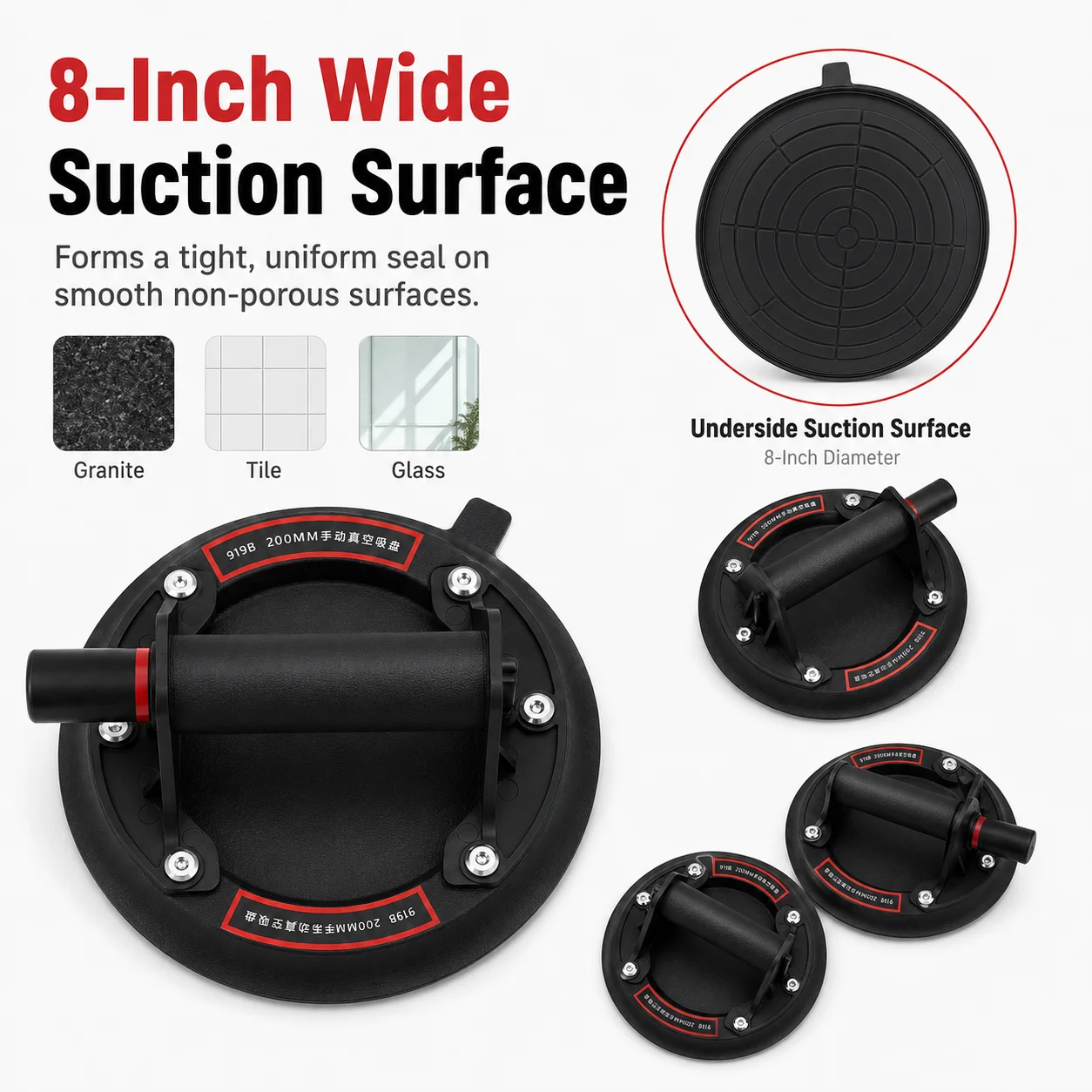 New Vacuum Suction Cup 200kg Loading Capacity Heavy Duty Vacuum Spreader for Tile Adsorption Granite Glass Lifting 8 inch Cup
New Vacuum Suction Cup 200kg Loading Capacity Heavy Duty Vacuum Spreader for Tile Adsorption Granite Glass Lifting 8 inch Cup