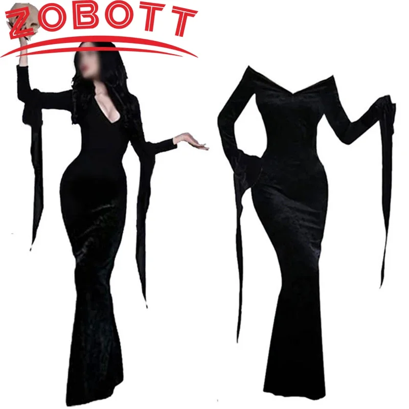 2025halloween Robe de Vampire Fantôme Gothique pour Femme, Costume de Cosplay Morticia Addams pour Halloween
2025halloween Robe de Vampire Fantôme Gothique pour Femme, Costume de Cosplay Morticia Addams pour Halloween
