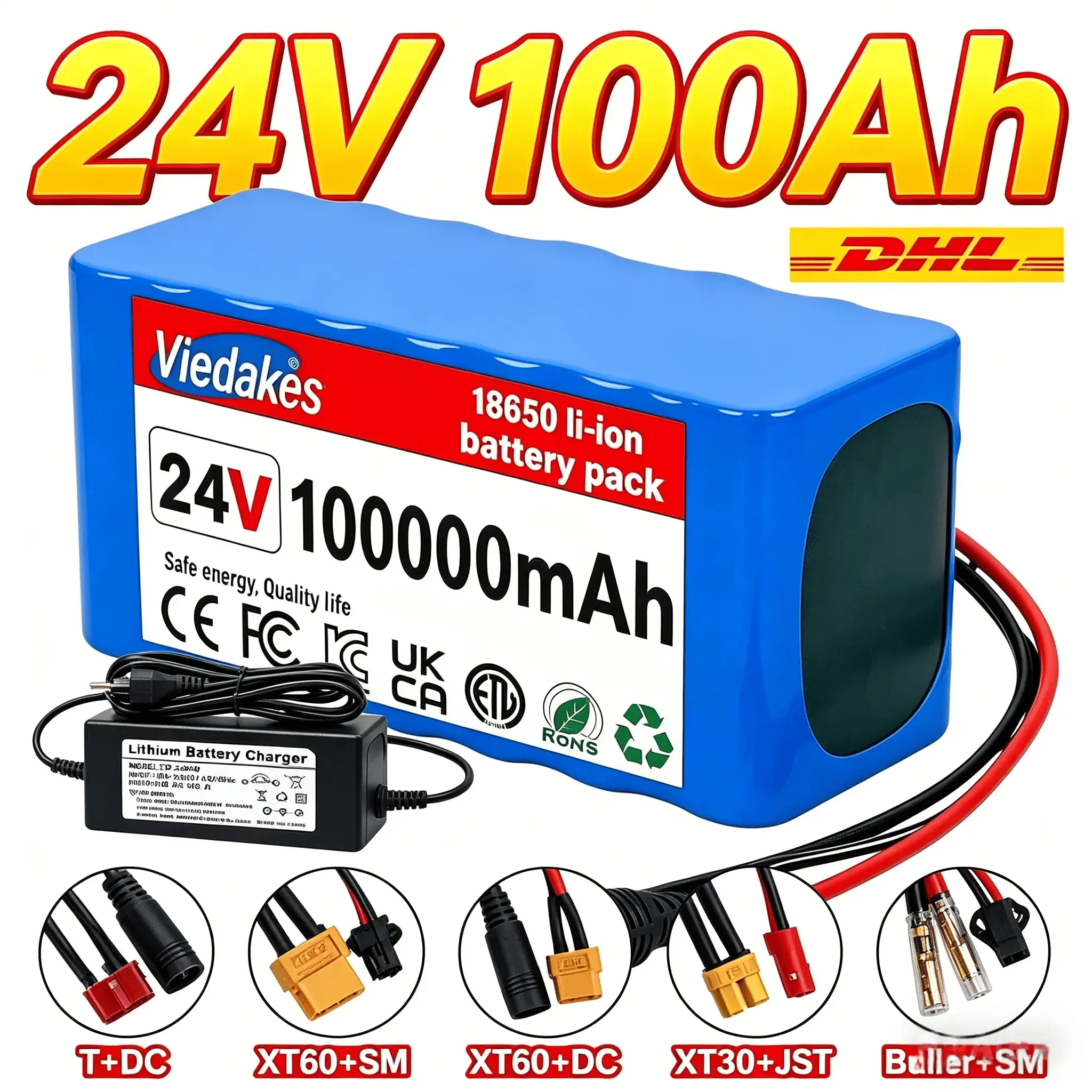 24V 100Ah Heavy-Duty Li-ion Battery Pack Integrated Safety Chip Protection Premium Craftsmanship With Supporting Charger
24V 100Ah Heavy-Duty Li-ion Battery Pack Integrated Safety Chip Protection Premium Craftsmanship With Supporting Charger