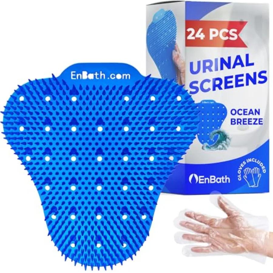 Urinal Screen Deodorizer for Men's Bathroom 24 Pack,Ocean Scented Splash Guard with Long Bristles, Anti Splash Urinal Screens w
Urinal Screen Deodorizer for Men's Bathroom 24 Pack,Ocean Scented Splash Guard with Long Bristles, Anti Splash Urinal Screens w