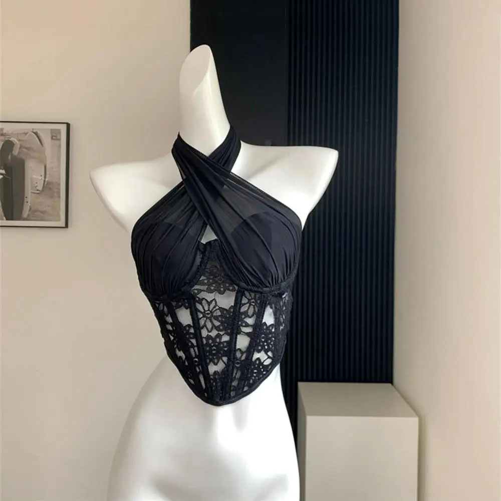 Sweet Mesh Lace Camisole Slim Fit Sleeveless Neck Halter Crop Tops Transparent Spicy Girl Style Fishbone Corset Camisole Travel
Sweet Mesh Lace Camisole Slim Fit Sleeveless Neck Halter Crop Tops Transparent Spicy Girl Style Fishbone Corset Camisole Travel