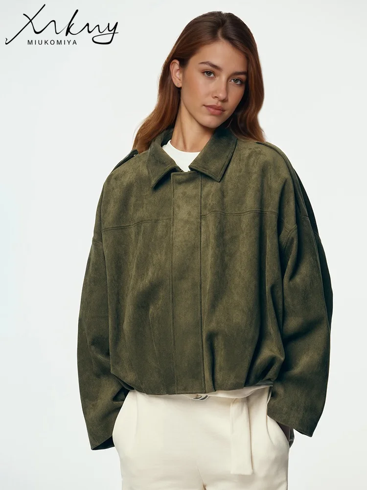 MiuKoMiYa Brown Suede Bomber Jackets For Women Spring New Outerwear Oversize Zipper Long Sleeve Coats Female Solid Loose Jackets
MiuKoMiYa Brown Suede Bomber Jackets For Women Spring New Outerwear Oversize Zipper Long Sleeve Coats Female Solid Loose Jackets