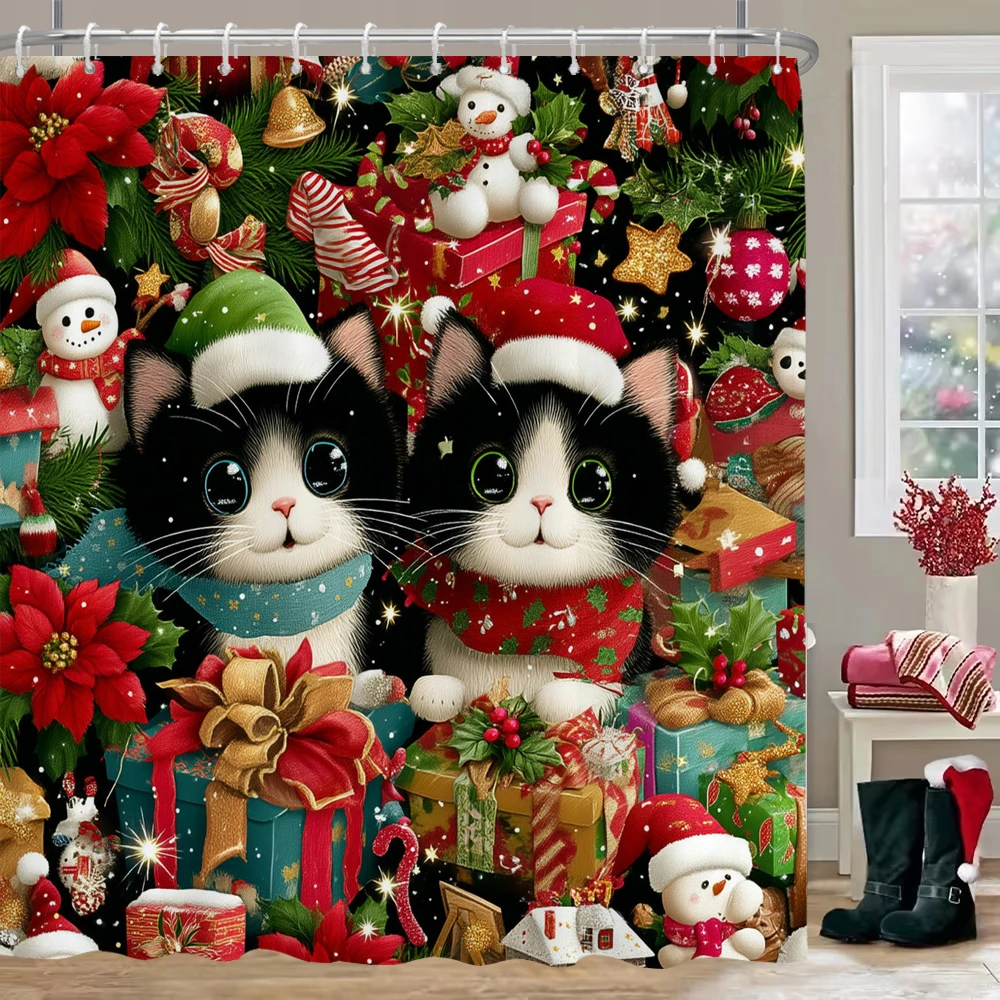 Creative Christmas dog Shower Curtain, Christmas Bathroom Curtain Decoration With Hook Fabric Christmas Gift Curtain, with Hooks
Creative Christmas dog Shower Curtain, Christmas Bathroom Curtain Decoration With Hook Fabric Christmas Gift Curtain, with Hooks