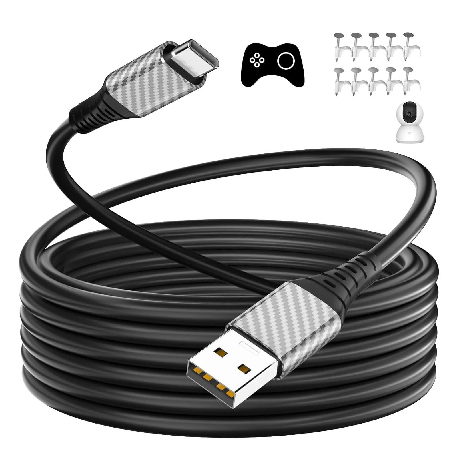6M Extra Long USB C Cable Fast Charging Extension Cord USB A to USB Type C for Xiaomi Security Cameras iPhone 17/16/15 Samsung
6M Extra Long USB C Cable Fast Charging Extension Cord USB A to USB Type C for Xiaomi Security Cameras iPhone 17/16/15 Samsung