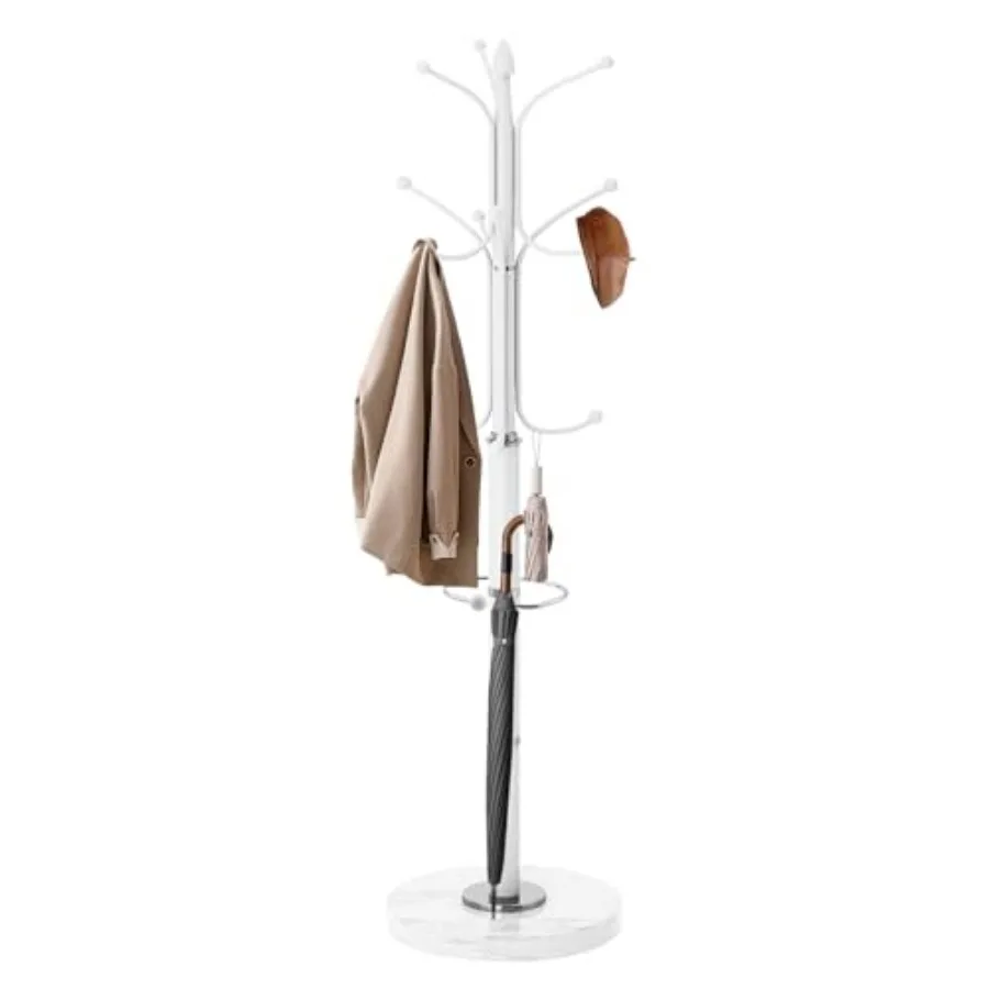 Metal Coat Rack with Natural Marble Base, Coat Rack Stand with 12 Hooks and Umbrella Holder, White Modern Freestanging Coat Rac
Metal Coat Rack with Natural Marble Base, Coat Rack Stand with 12 Hooks and Umbrella Holder, White Modern Freestanging Coat Rac