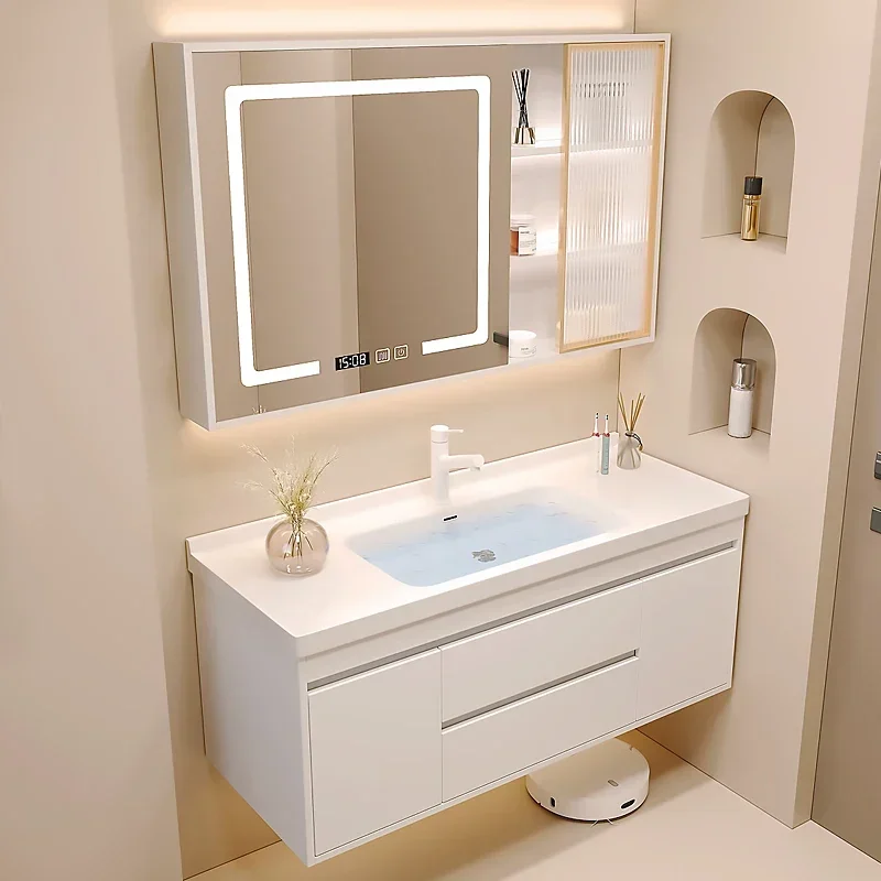 Mirror Drawer Wall White Bathroom Cabinets Washbasin Vanity Bathroom Cabinets Make Up Organizer Gabinete Room Furniture
Mirror Drawer Wall White Bathroom Cabinets Washbasin Vanity Bathroom Cabinets Make Up Organizer Gabinete Room Furniture