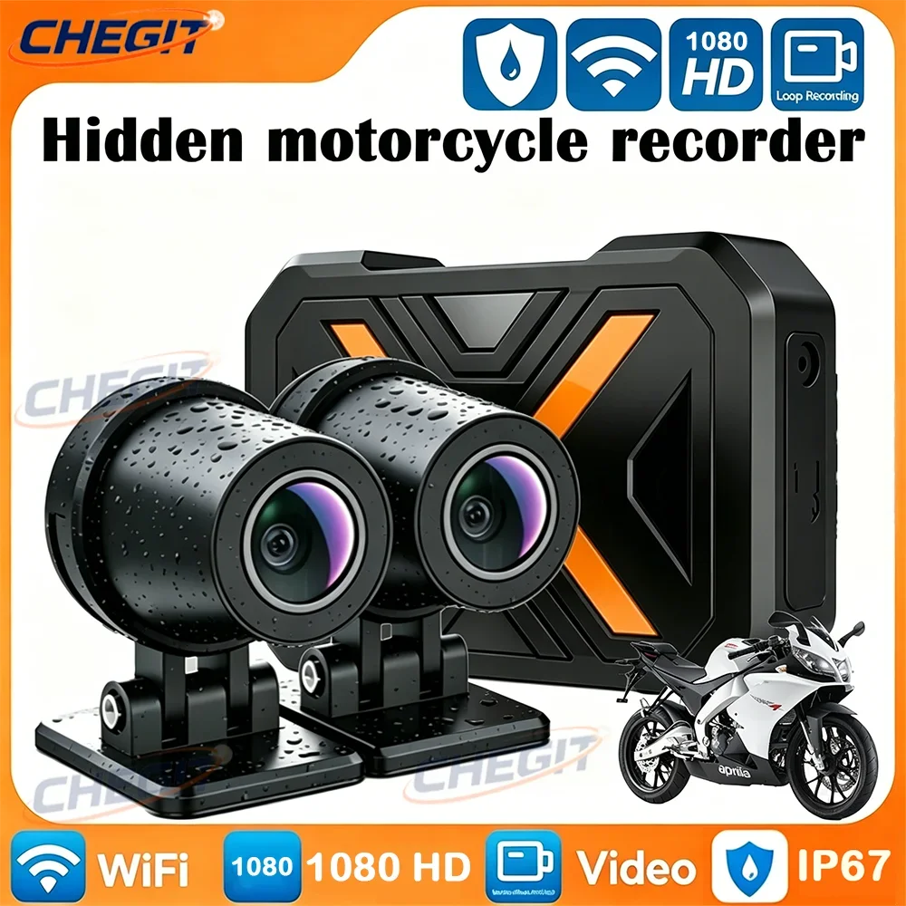 1080P Motorcycle DVR Dual Lens Front Rear Camera IP67 Waterproof WiFi Dashcam Outdoor Sport Motorbike Video Recording Camera
1080P Motorcycle DVR Dual Lens Front Rear Camera IP67 Waterproof WiFi Dashcam Outdoor Sport Motorbike Video Recording Camera