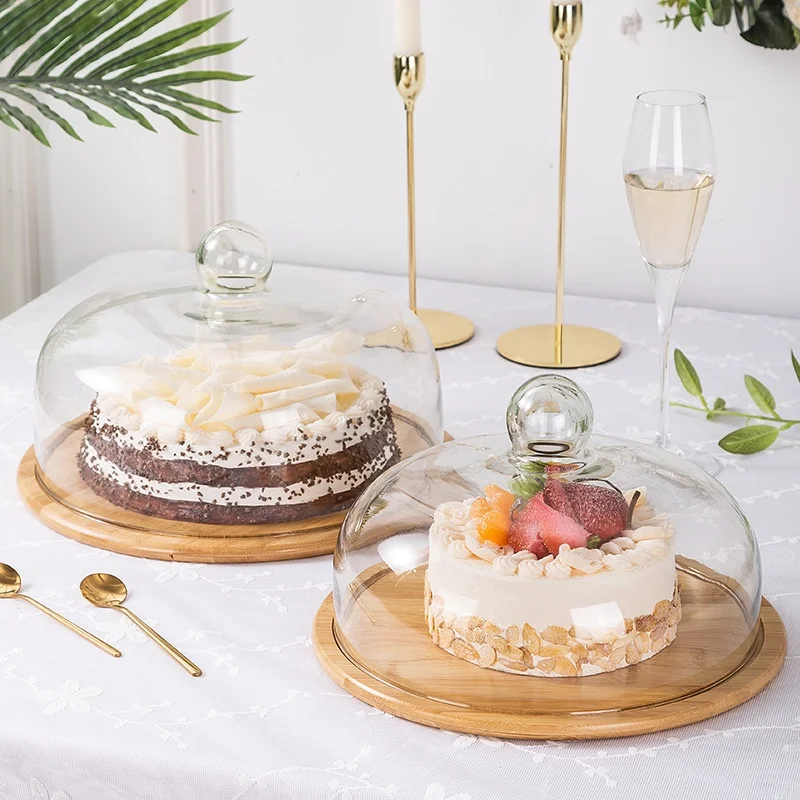 Creative Transparent Dustproof Glass Cake Cover Food Lid Dessert Table Pastries Glass Dome with Bamboo Freshman Condensation
Creative Transparent Dustproof Glass Cake Cover Food Lid Dessert Table Pastries Glass Dome with Bamboo Freshman Condensation