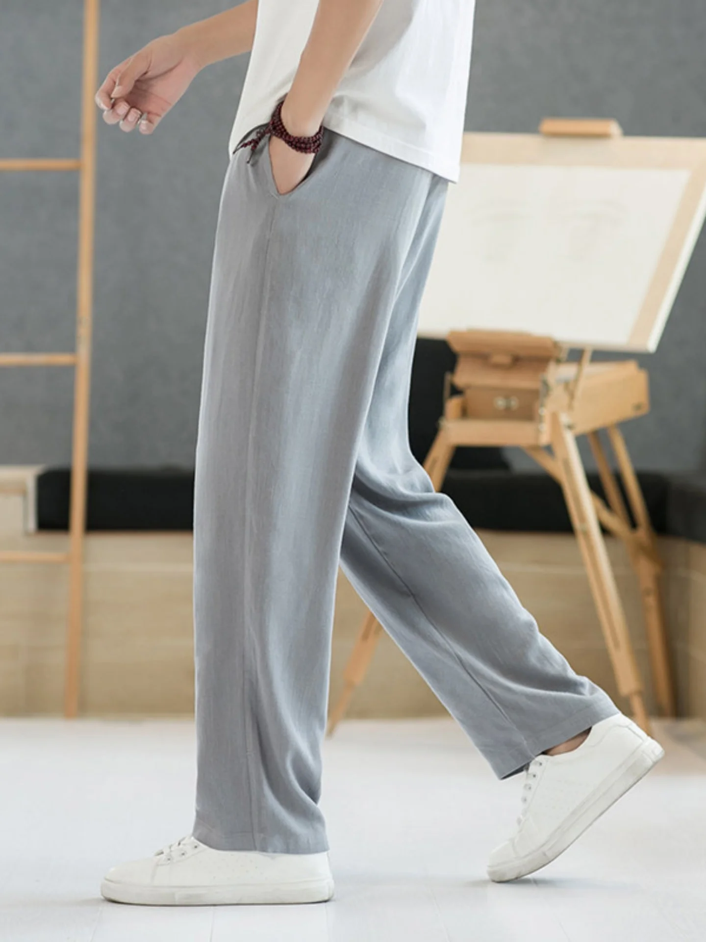 Men's Summer Thin Cotton Linen Wide Leg Casual Pants Loose Straight Cut Long Trousers Faionable Breathable Light Weight
Men's Summer Thin Cotton Linen Wide Leg Casual Pants Loose Straight Cut Long Trousers Faionable Breathable Light Weight