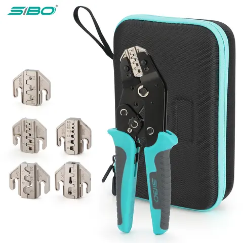 Crimping Tool Set Electrician Tools Quick Change Jaws For Crimp Terminals Dupont JST Non Insulated Open Barrel Ferrule MC4 Solar