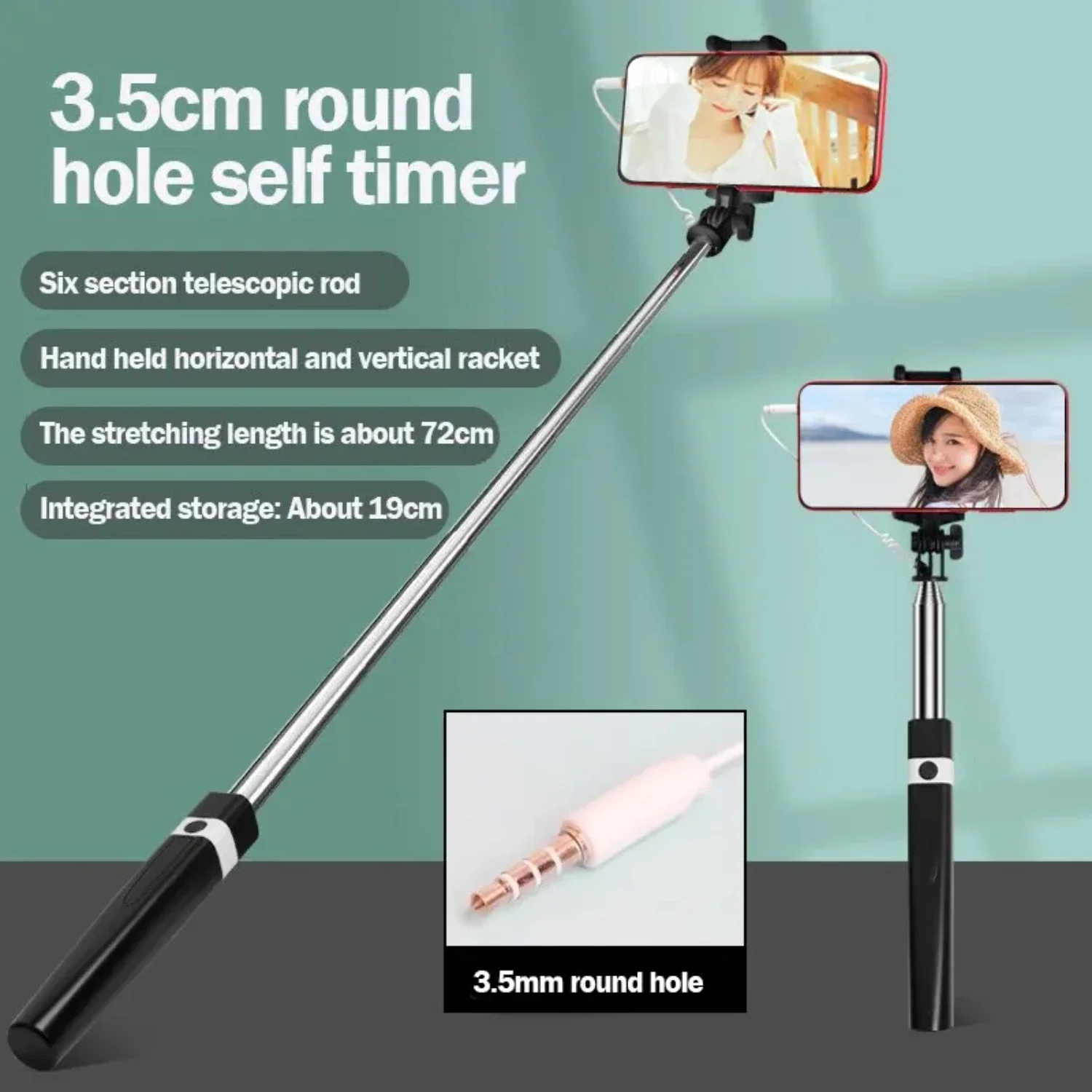 Telescopic Mobile Phone Selfie Stick with Line Control for Magic Selfies, Portable Selfie Pole for Tourism, 3.5 Interface Compat
Telescopic Mobile Phone Selfie Stick with Line Control for Magic Selfies, Portable Selfie Pole for Tourism, 3.5 Interface Compat