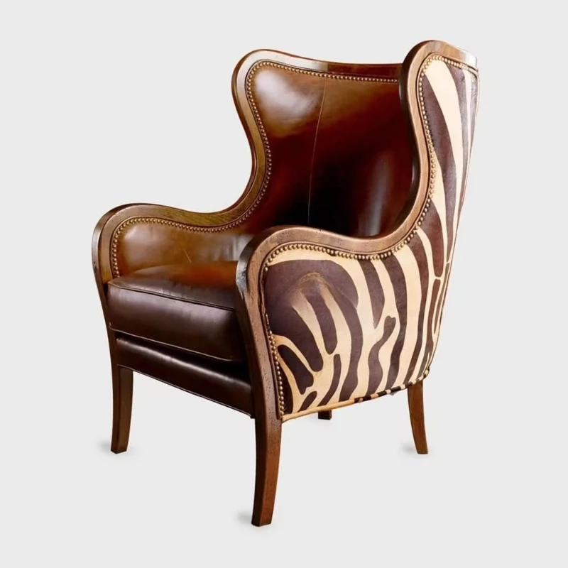 Solid wood antique wing-back armchair, elegant and modern tufted lounge chair, suitable for family living rooms
Solid wood antique wing-back armchair, elegant and modern tufted lounge chair, suitable for family living rooms