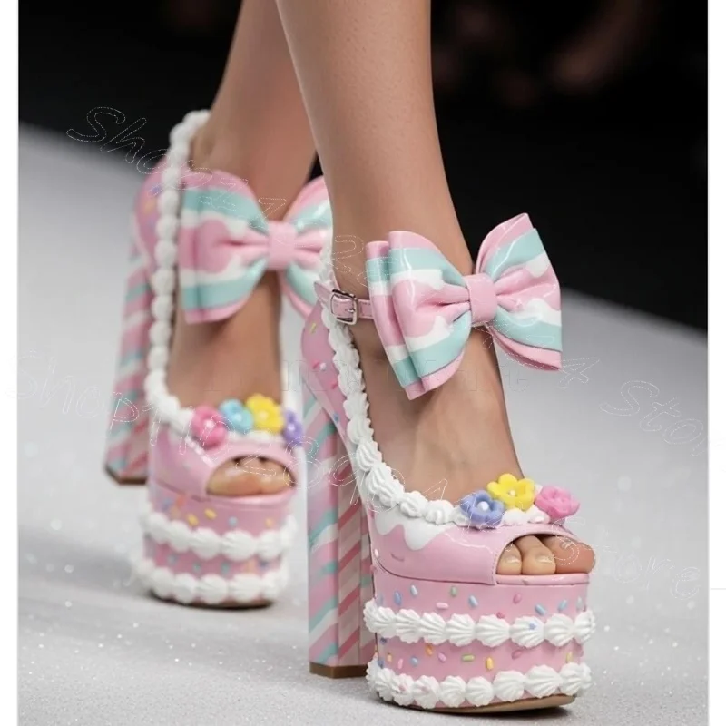 Pink Floral Fretwork Bow Knot Platform Sandals Buckle Strap Women Shoes Chunky High Heels Party Dating 2026 Zapatos Para Mujere
Pink Floral Fretwork Bow Knot Platform Sandals Buckle Strap Women Shoes Chunky High Heels Party Dating 2026 Zapatos Para Mujere