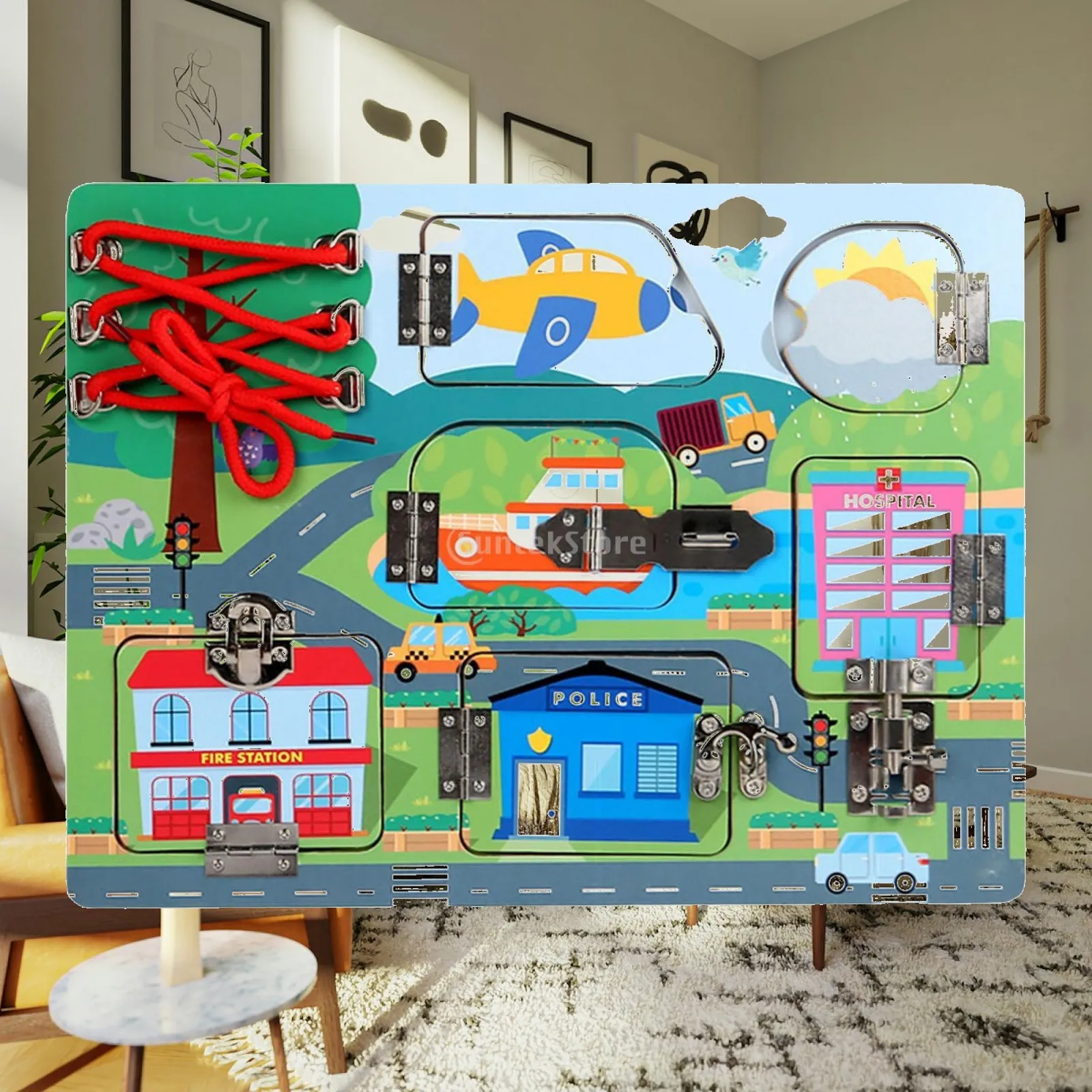 Busy Board Toy Educational Learning Skill Toy for Children Kids Boys Girls
Busy Board Toy Educational Learning Skill Toy for Children Kids Boys Girls