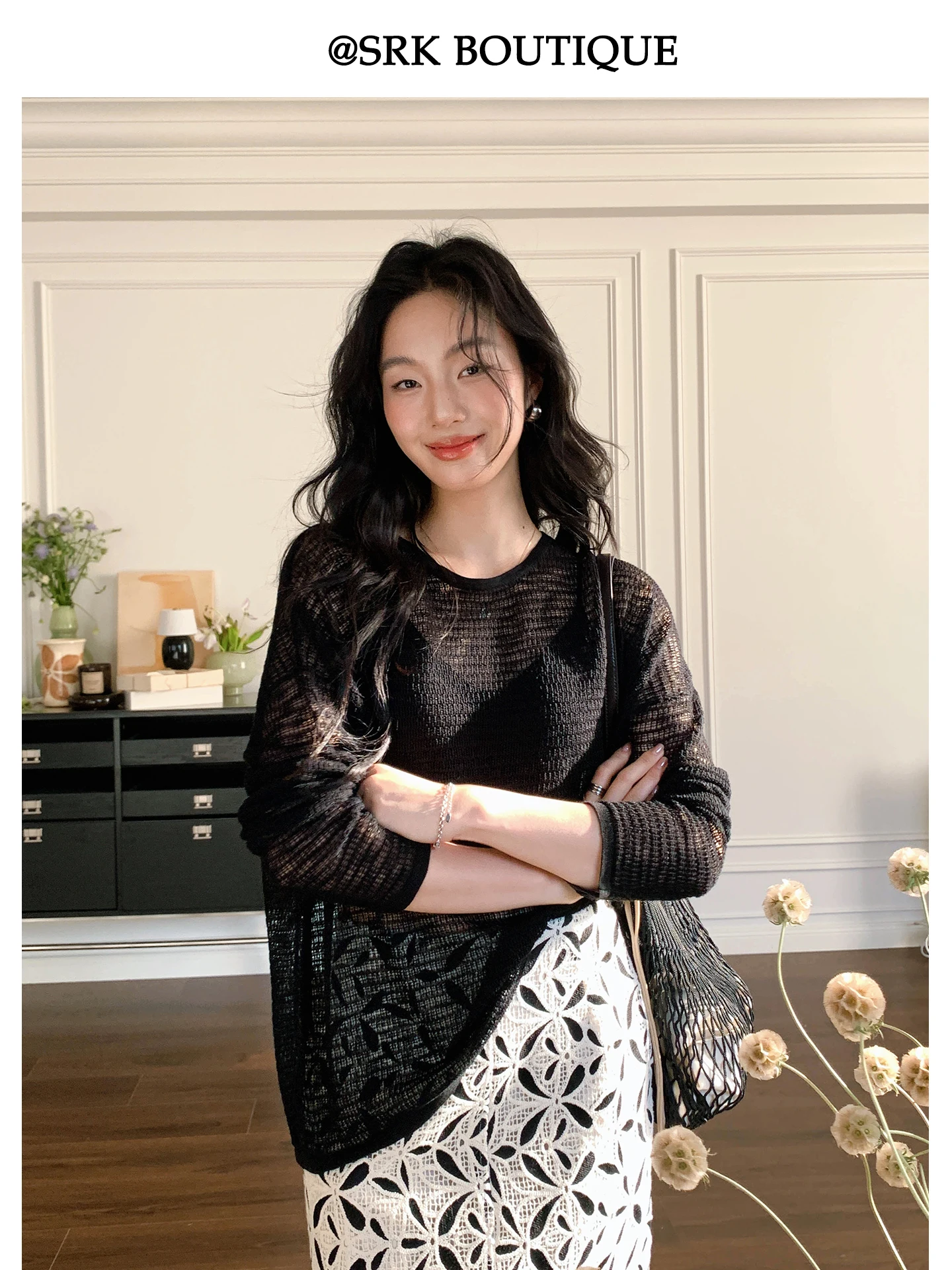 Женская летняя накидка SRK из вискозы с ажурным вязаным узором и длинными рукавами, тонкая, модная, свободного кроя
Женская летняя накидка SRK из вискозы с ажурным вязаным узором и длинными рукавами, тонкая, модная, свободного кроя